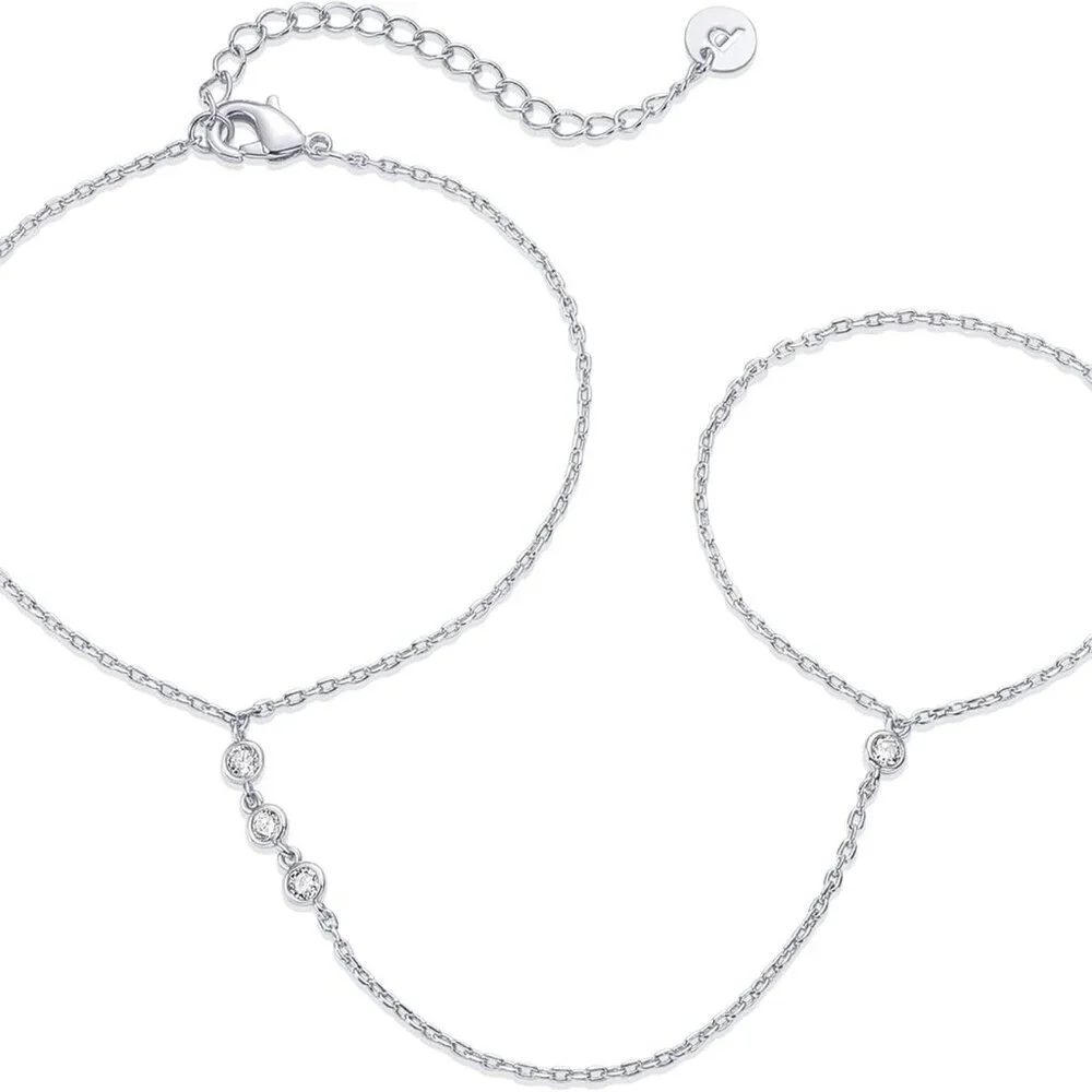 14K Gold Plated Freshwater Pearl Gold Hand Chain Bracelet for Women - Trendy Rin